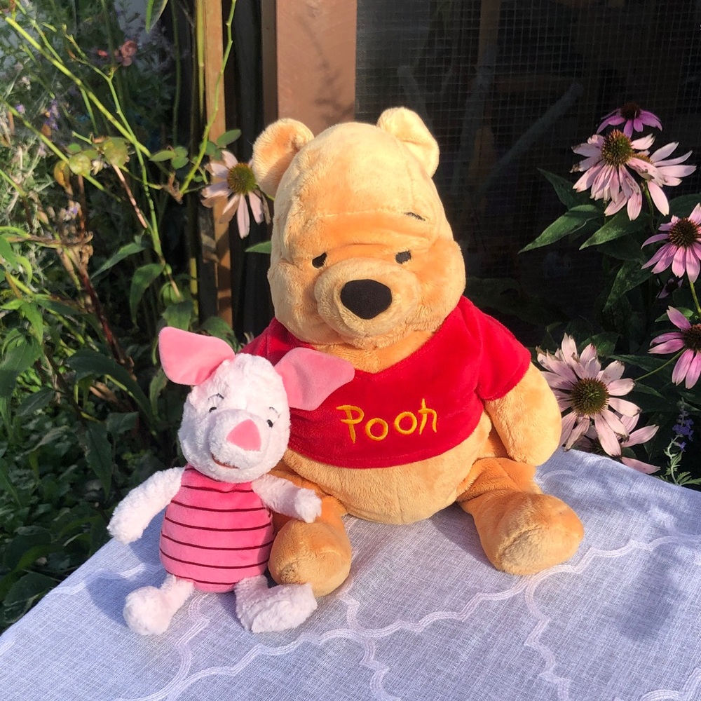 DISNEY Winnie the Pooh large POOH & PIGLET super soft stuffed plush toy